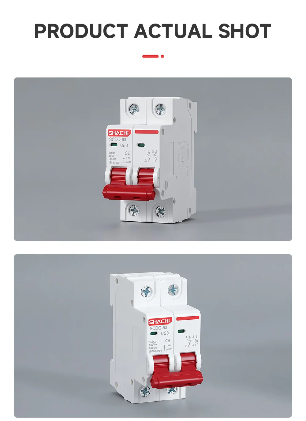 SHACHI AC Mini-Leitungsschutzschalter MCB 2P 16A 20A 25A 32A 40A 63A 220V 400V C-Typ DIN-Schienen-Luftschalter für den Überlastschutz im Haushalt – Detail 16