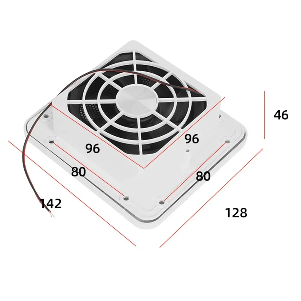 RV Ventilator 12V Side Cooling Exhaust Fan Waterproof With Integrated Protective Screen For Campervan White