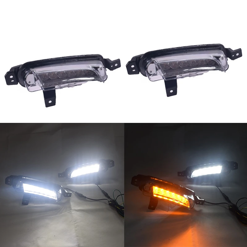 2Pcs Led Daytime Running Light For Suzuki Vitara 2015 2016 2017 2018 Turning Yellow Signal Relay Waterproof Car 12V Led Drl