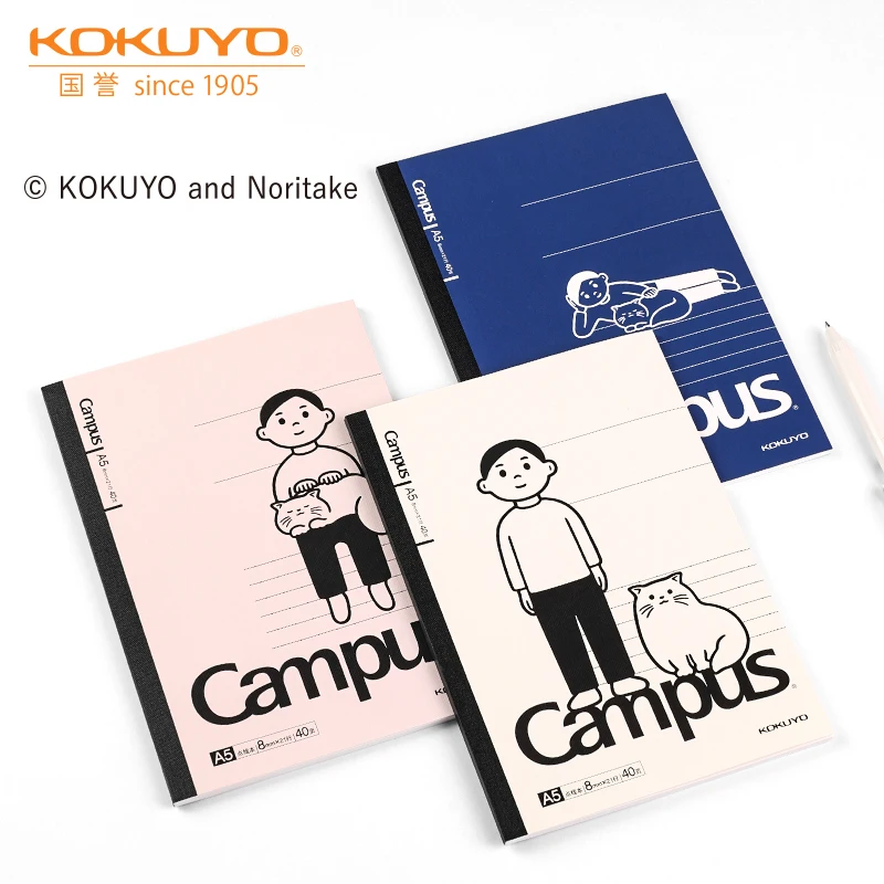 3pcs Japan KOKUYO & Noritake Campus Notebook Imported Base Paper 180 Flat Notebooks Creative Cute Cartoon Cover A5/A6/B5