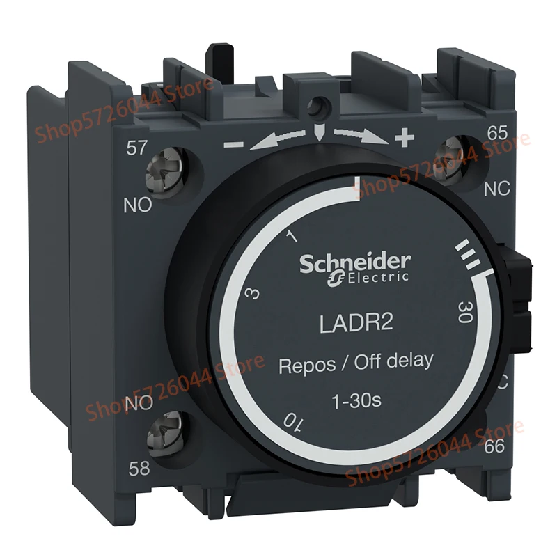 

NEW Schneider LADR2 LA-DR2 TeSys Deca delay auxiliary contact module, power off delay, 1-30 seconds, screw clamp terminal