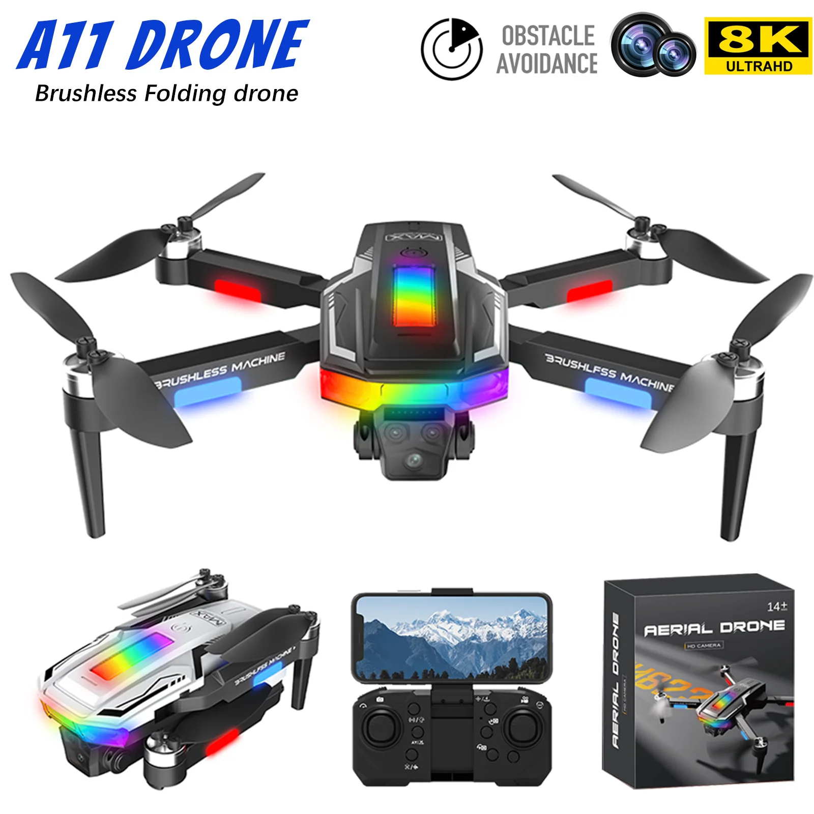 

New A11MAX brushless drone HD dual camera aerial photography fixed altitude quadcopter remote control aircraft toy