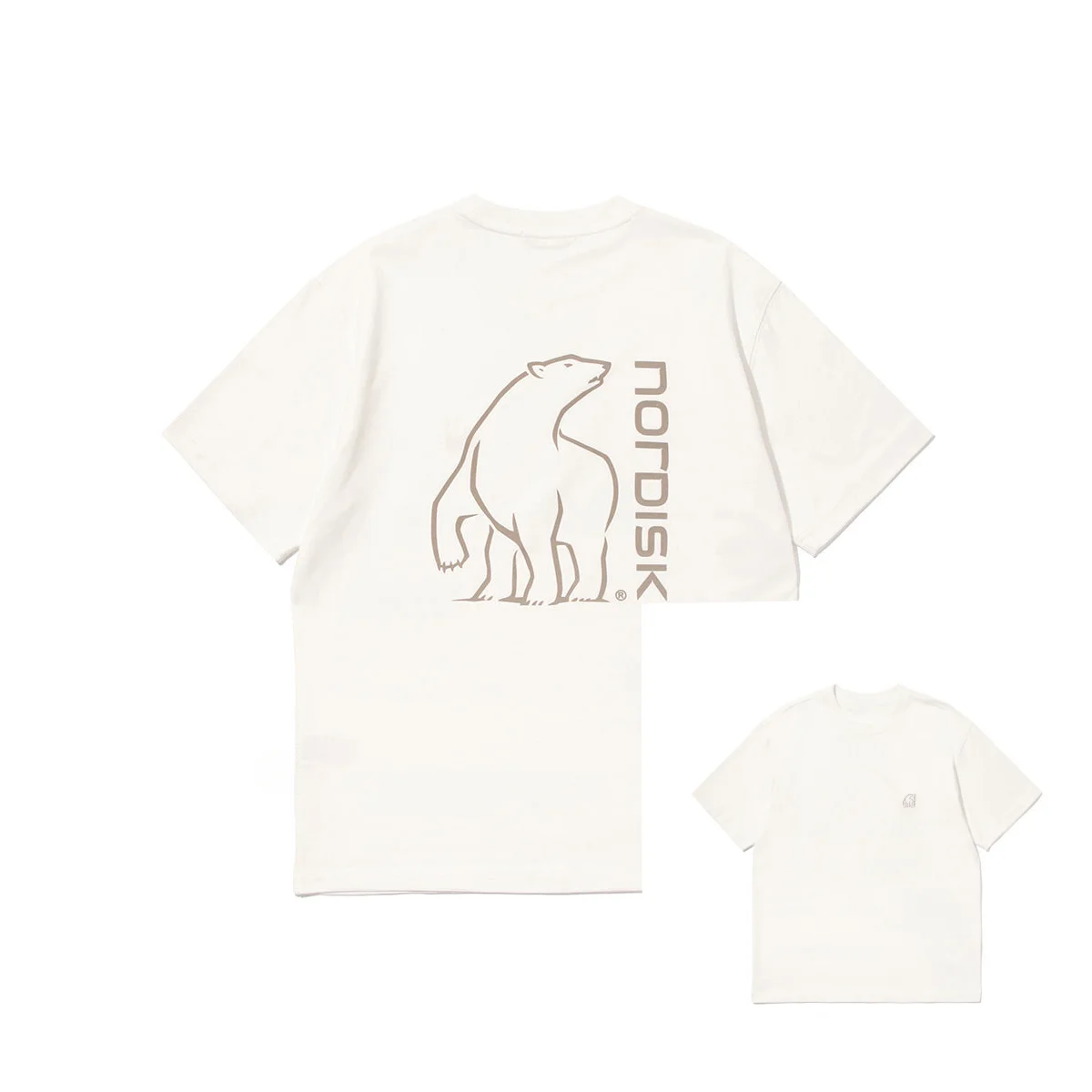 2026 Nordisk Polar Bear T-Shirt Unisex Cotton Short Sleeve Tee Camping Cartoon Back Print Loose Men Women Summer Casual Tees