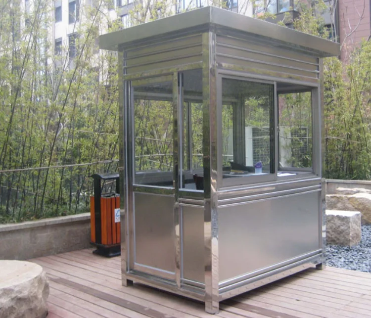 كشك الحراسة، كشك الأمان، غرفة واجب رجل البواب المجتمع في الهواء الطلق، هيكل فولاذي، الفولاذ المقاوم للصدأ