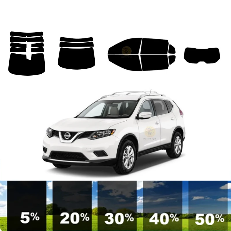 Pre-cut Film warna jendela yang dapat dilepas untuk mobil 100% UVR 5%-35% VLT isolasi panas karbon For untuk NISSAN ROGUE 4 DR SUV 2014-2020