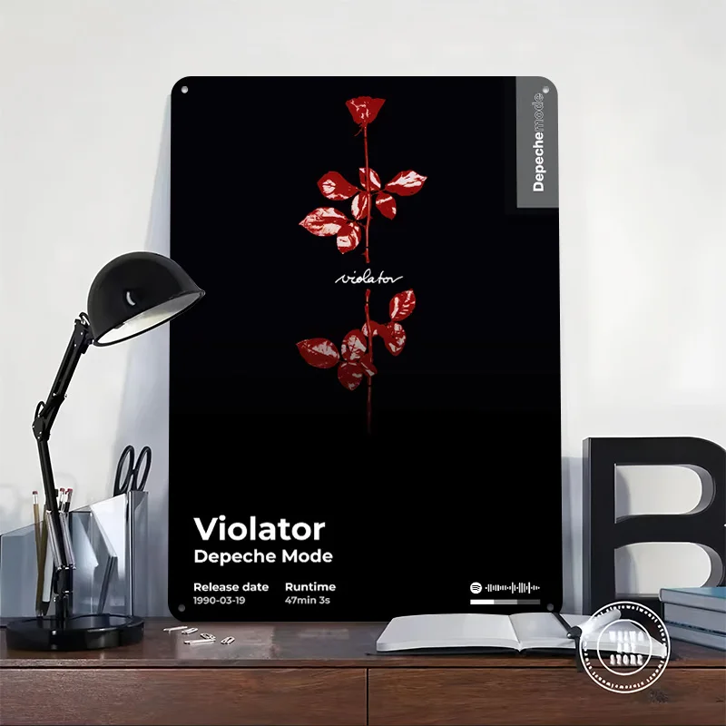 Depeche Mode - Violator Album Cover 3D Printed Texture Poster Personalized Wall Art Retro Metal Tin Signs for Home Decor Items