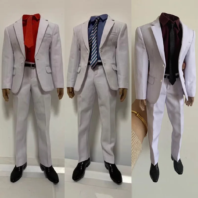 Toy Center 1/6 Scale Male Casual White Wedding Suit Shirt Set Clothes Model Fit 12 Inch Action Figure Body Dolls Toys Gifts Fans