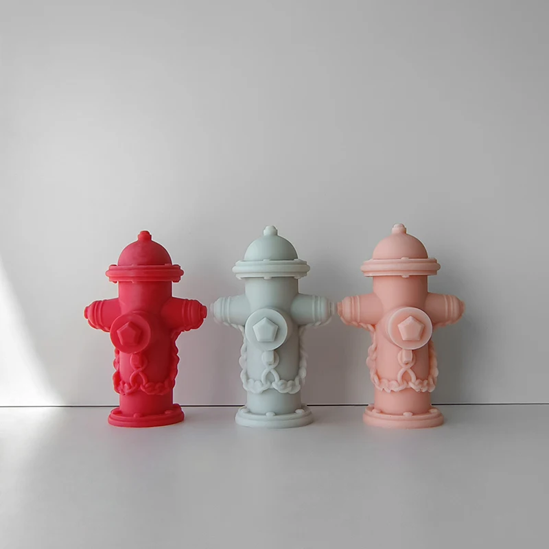 3D Fire Hydrant Silicone Mold DIY Aromatherapy Candle Plaster Simulation Fire Hydrant Gypsum Resin Home Decor Craft Mould