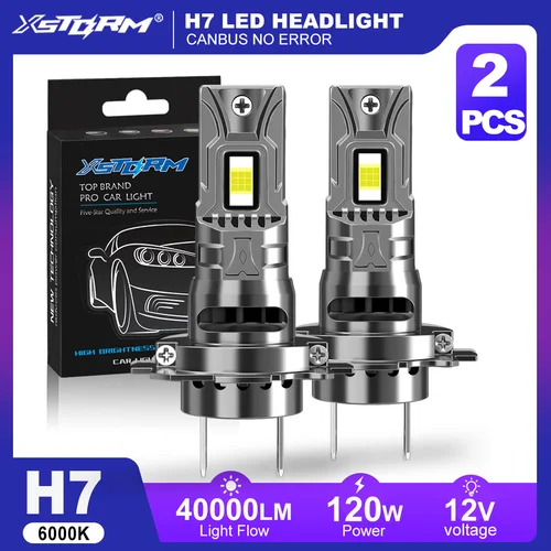 XSTORM H7 H4 LED Canbus faro de coche H1 H11 9005 9006 luces LED 120W 6000K con ventilador luces Turbo 40000LM faro antiniebla bombilla