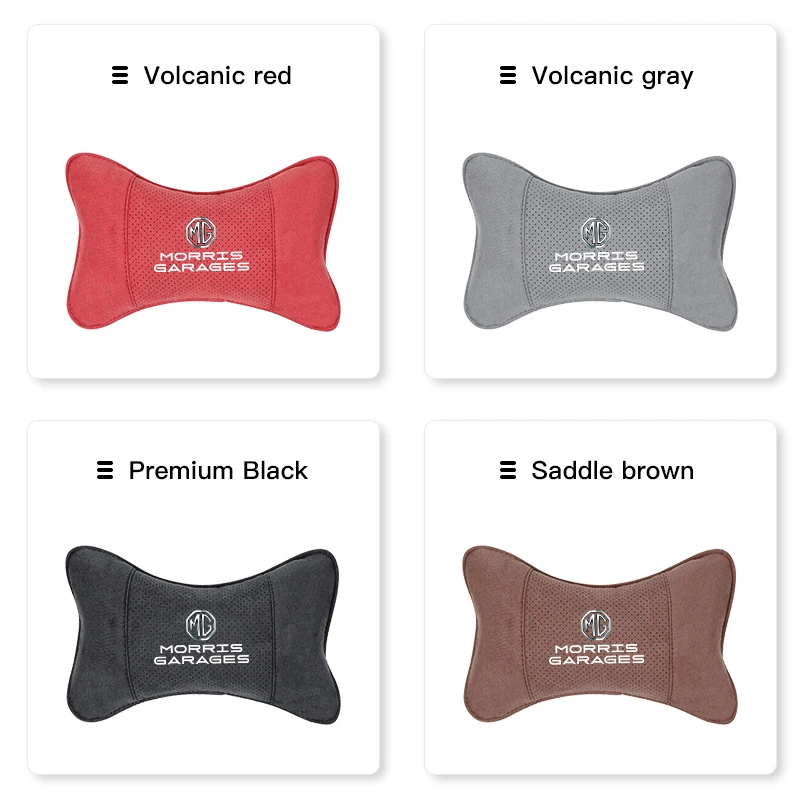 Suede Headrest Car Breathable Memory Foam Neck Pillow For MG EV ZS MG5 MG3 MG4 MG7 MG6 HS Cyberster Hector Gloster ZX GS ES5 ZST