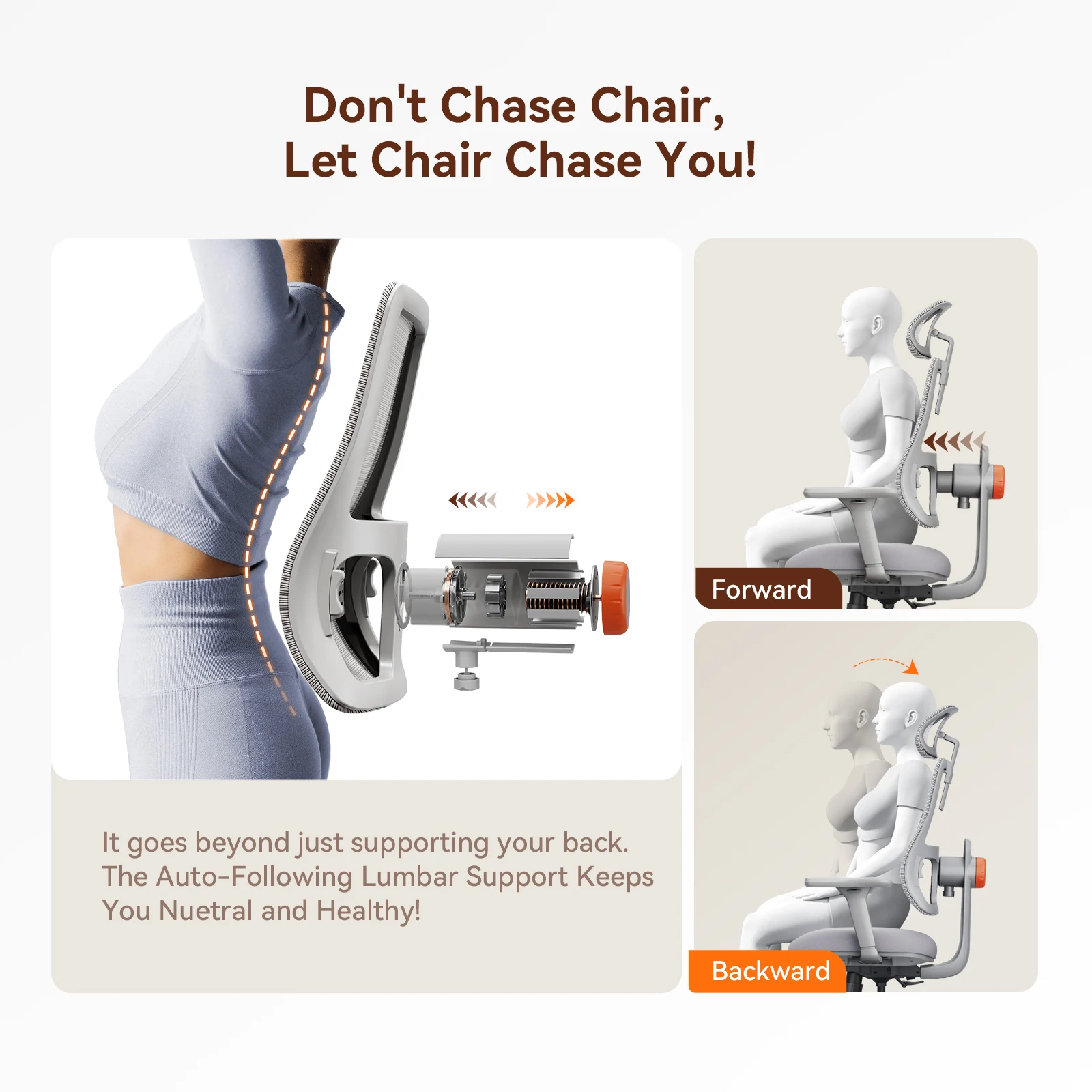 Silla Ergonómica Newtral con soporte lumbar y reposacabezas ajustable - imagen 4