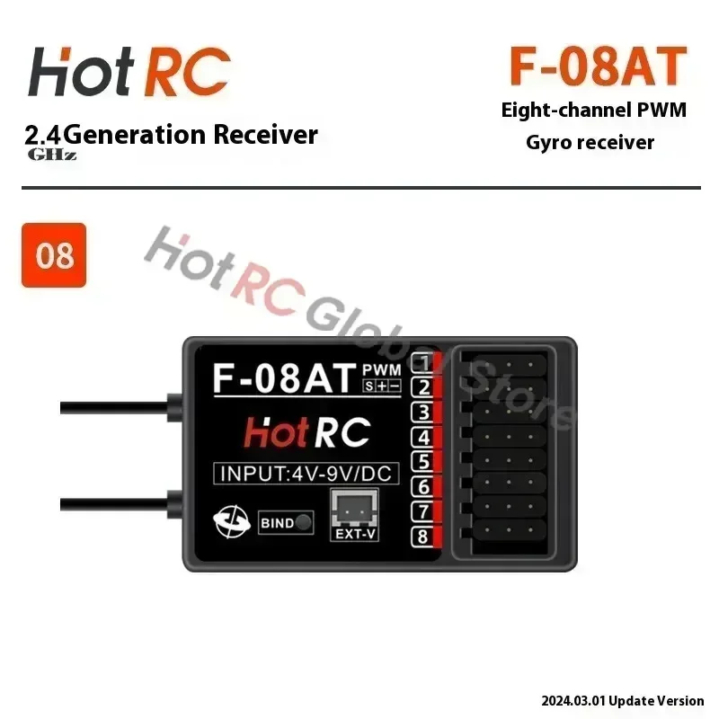 HOTRC 2,4 ГГц 4/6/8 каналов F-04AT F-06AT F-08AT F-01AT ШИМ-управление освещением гироскопический приемник для радиоуправляемого передатчика автомобиля лодки самолет танк