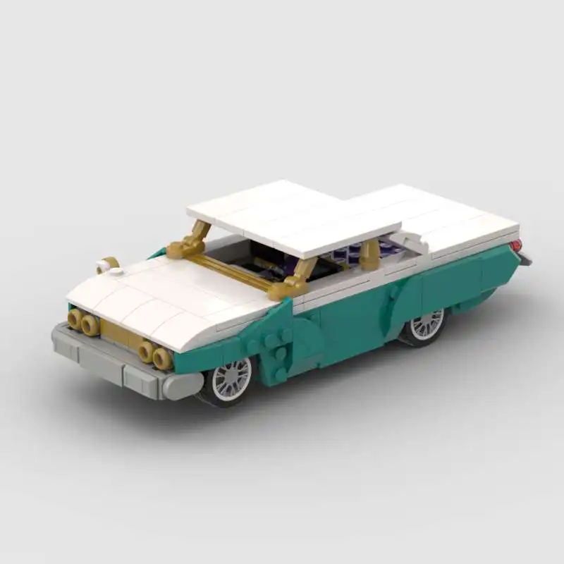 

Низкопрофильная модель спортивного автомобиля 60-х годов MOC с мелкими частицами, сборка своими руками, игрушечные строительные блоки, 347 штук, подходит для всех энтузиастов Cre