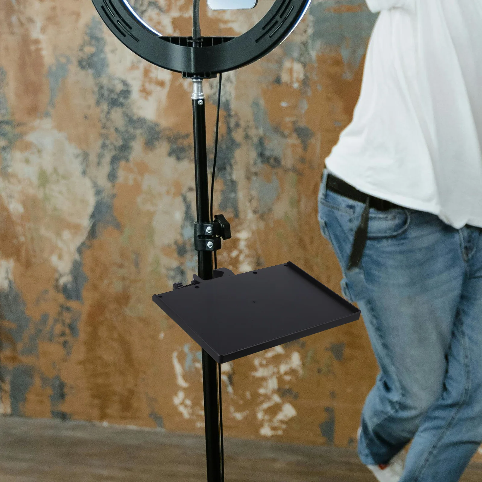 

Thickened Durable Microphone Stand Clip-On Holder Storage Rack For Live Streaming Higher Edges Black Surface Mic Accessories Mic