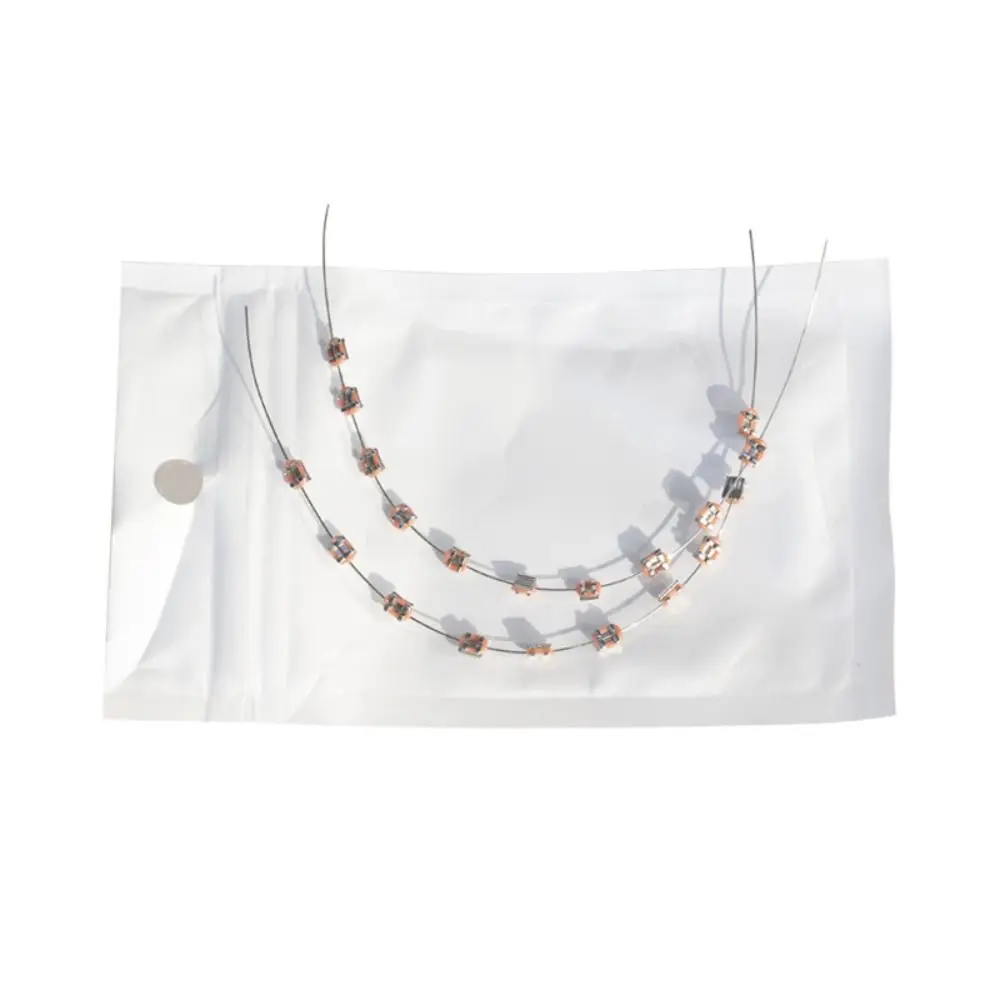 

1 пара красочных временных украшений для зубов, стоматологические украшения, поддельные брекеты, ортодонтические лигатуры, галстуки с металлическими брекетами