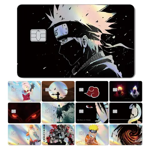 Hot Sale Anime Sasuke Kakashi Laser Holographic Debit Bank Credit Card Film Skin Cover Sticker