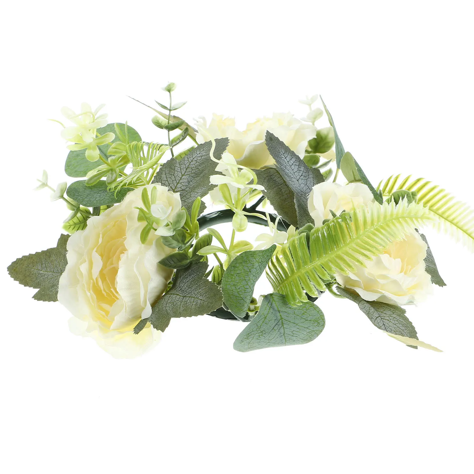 

2 Pcs Home Decor Artificial Flower Wreath Fake Arrangement Material for Centerpiece Swag Candles Rings Handmade Wedding