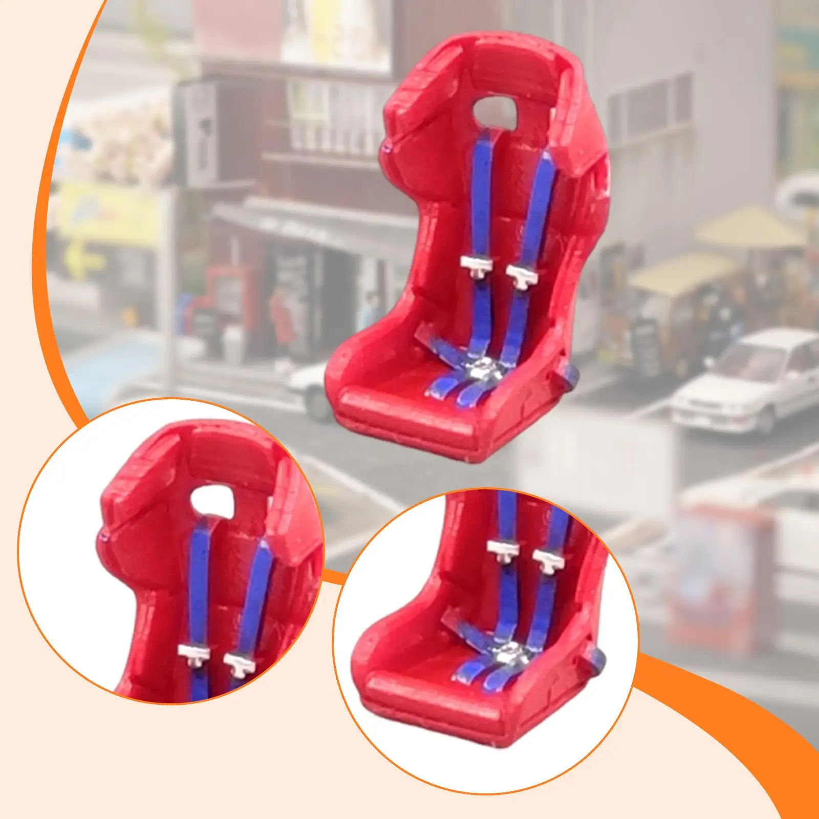 1/64 Sport-Schalensitz aus Harz, Miniatur-Auto-Innenausstattung für Architekturmodelle