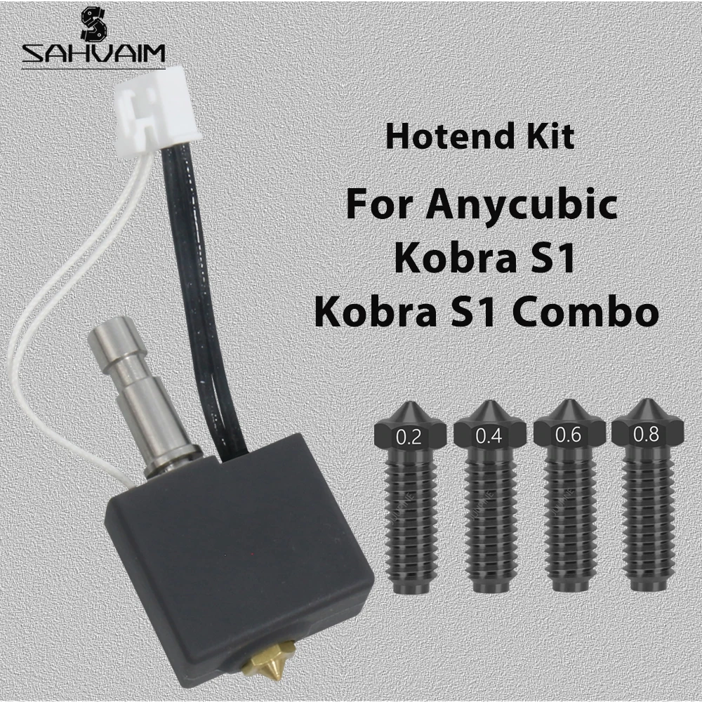 

For Anycubic Kobra S1 Hotend Kobra S1 Combo Hot End Kit 0.4mm Multiple Stainless Steel for Anycubic Kobra S1/ACE Pro Print Heat