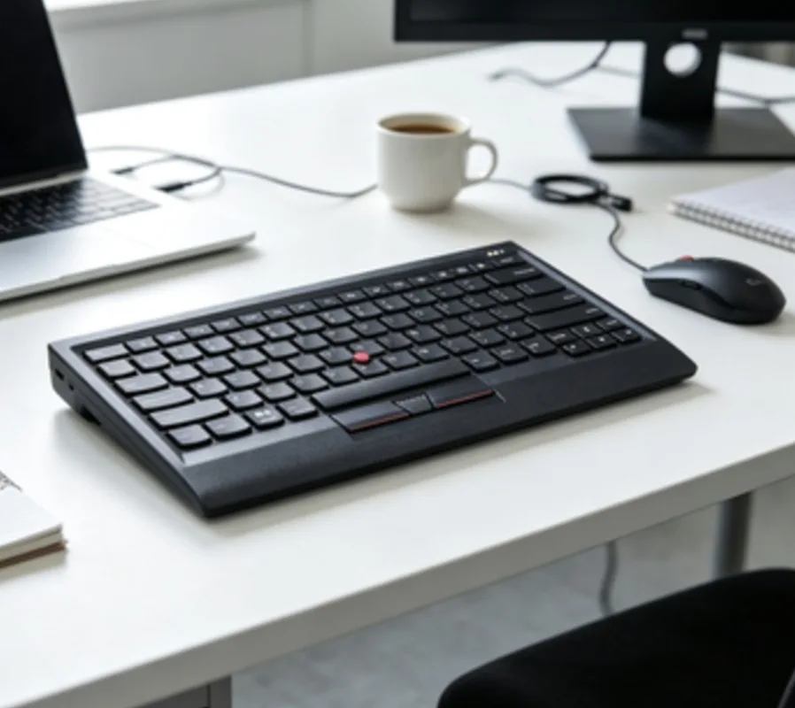 Dual Mode Wireless Keyboard Red Dot Pointing Stick USB Bluetooth Compatible Office Input Keyboard