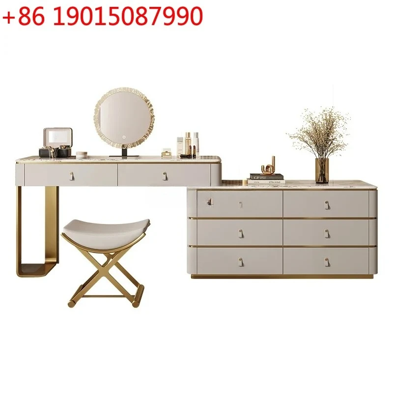 

Modern simple marble dresser chest cabinet integrated Italian light luxury bedroom high-end bedside cabinet corner table
