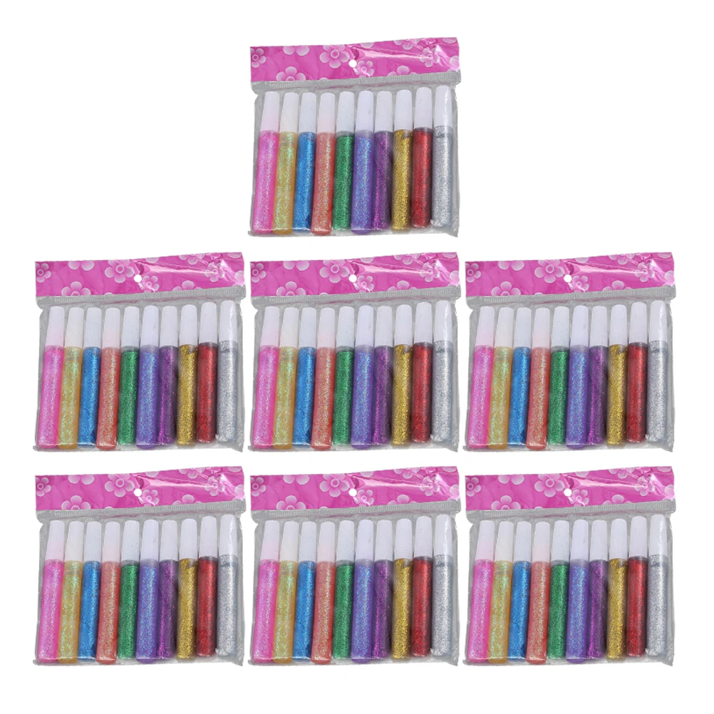 

70pcs DIY Color Drawing Glue Pen Flashing Glitter Powder Glue Pen Adhesive Paper Crafts Glue Pen DIY Child Painting Pen Mult