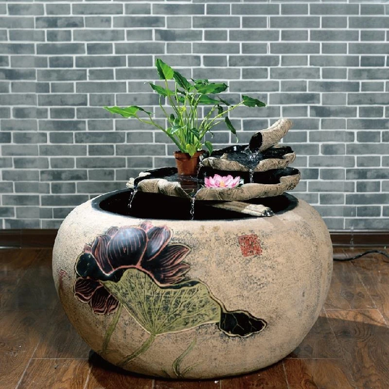 Creative flowing water ornament Feng Shui lucky living room decoration fountain fish tank decoration