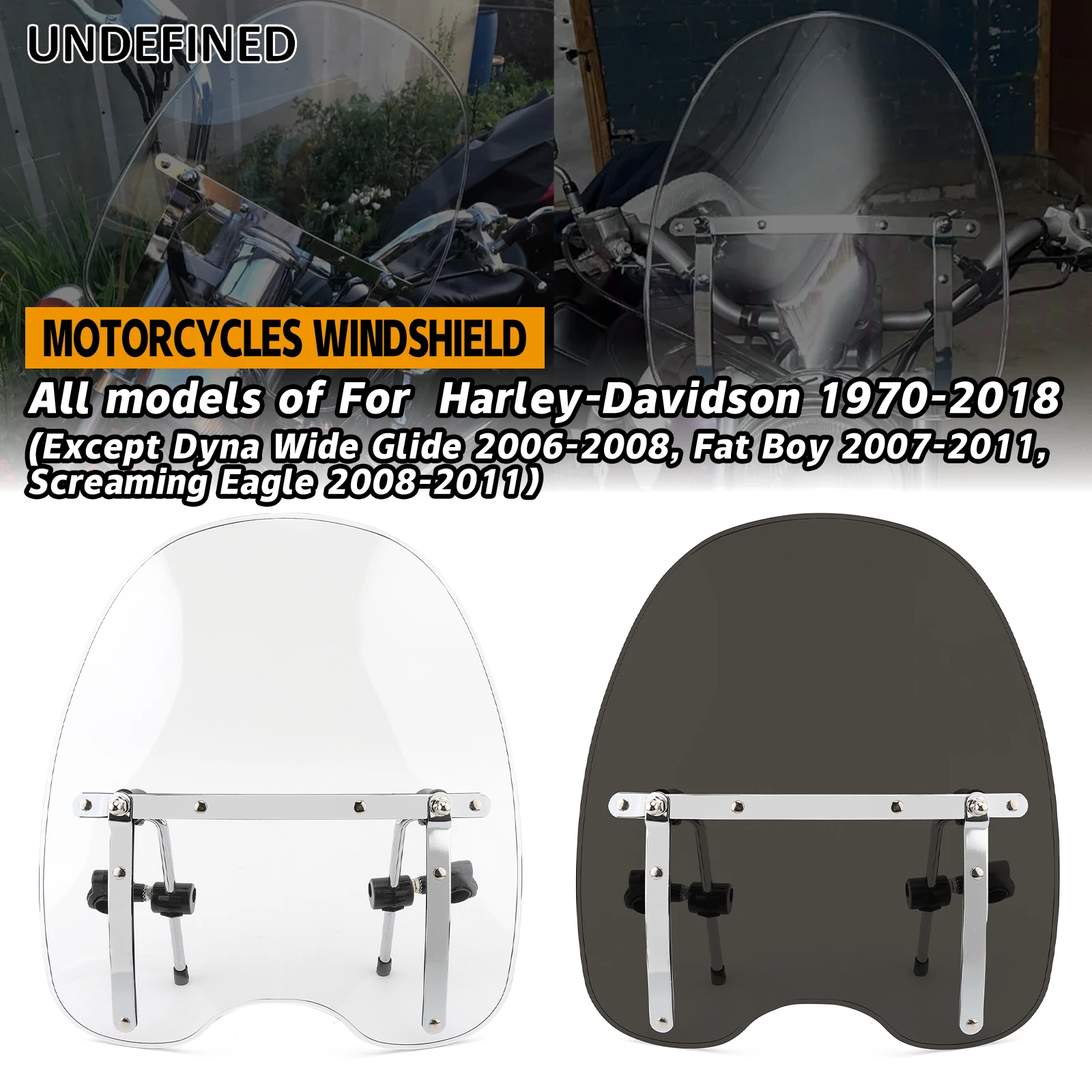 Universal Motorcycle Windshield Fairing Protector Wind Screen For BMW KAWASAKI YAMAHA HONDA SUZUKI Harley Clear/Somke