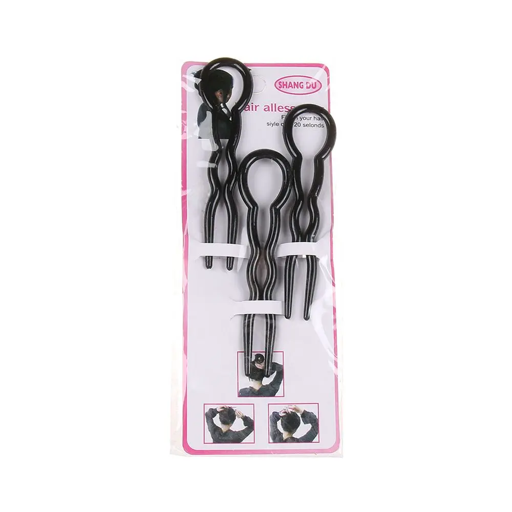 Women Hair Fork Hair Accessories Convenient Simple Plastic  U Shape Hair Clip Hair Stick Hairpin
