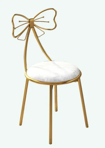 Modern Minimalist Dressing Table Stool Net Red Butterfly Golden Home Bar Stool Stool Backrest Chair