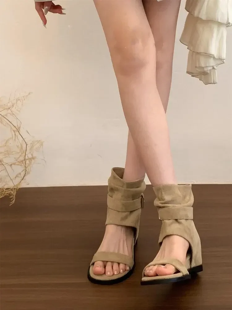 Französische Nischen-High-Heel-Stiefel für Damen – Neue vielseitige römische Sandalen mit Einriemen – Detail 4