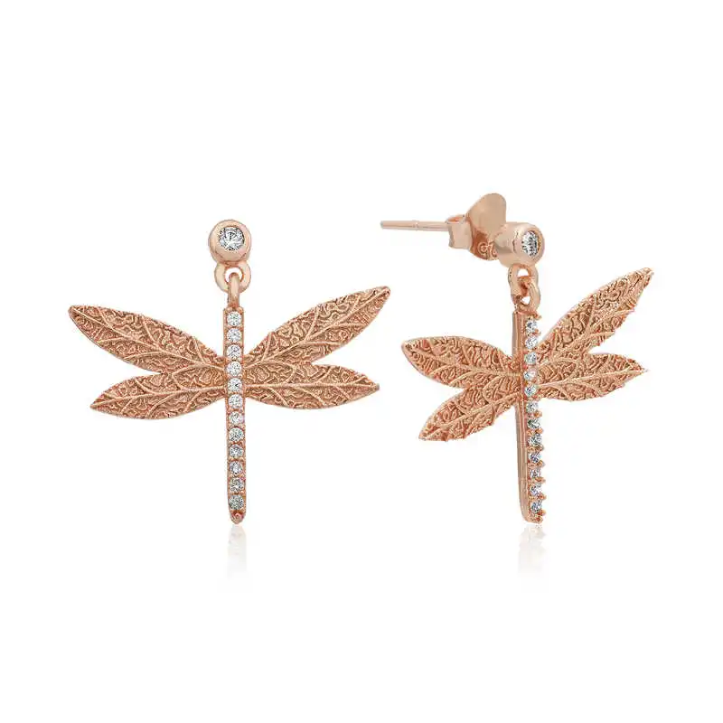 Silver Dragonfly Earrings 925 Sterling Women for Jewelry Wedding Party Birthday Gift - Box - Fashion - Girl - Special Days