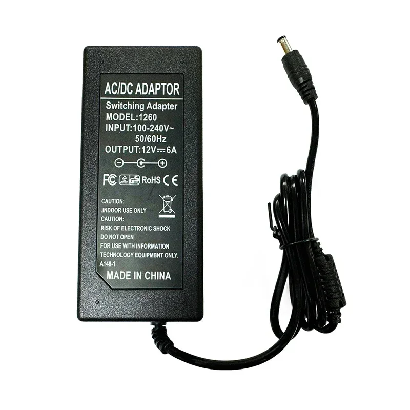 Universal Power Supply 12V 5A 6A 8A Power Adapter Charger AC To DC Adapter Transformers for LED Light Strip Laptop EU US Plug