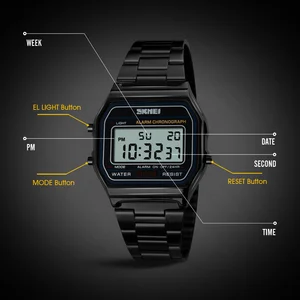 Men's Pulse Skmei-Pulse with Stainless Steel Bracelet, LED Display, Fashion, Casual, Sport, 3Bar, Waterproof, Digital 8 Main Sales Skmei Men's Watch - №5
