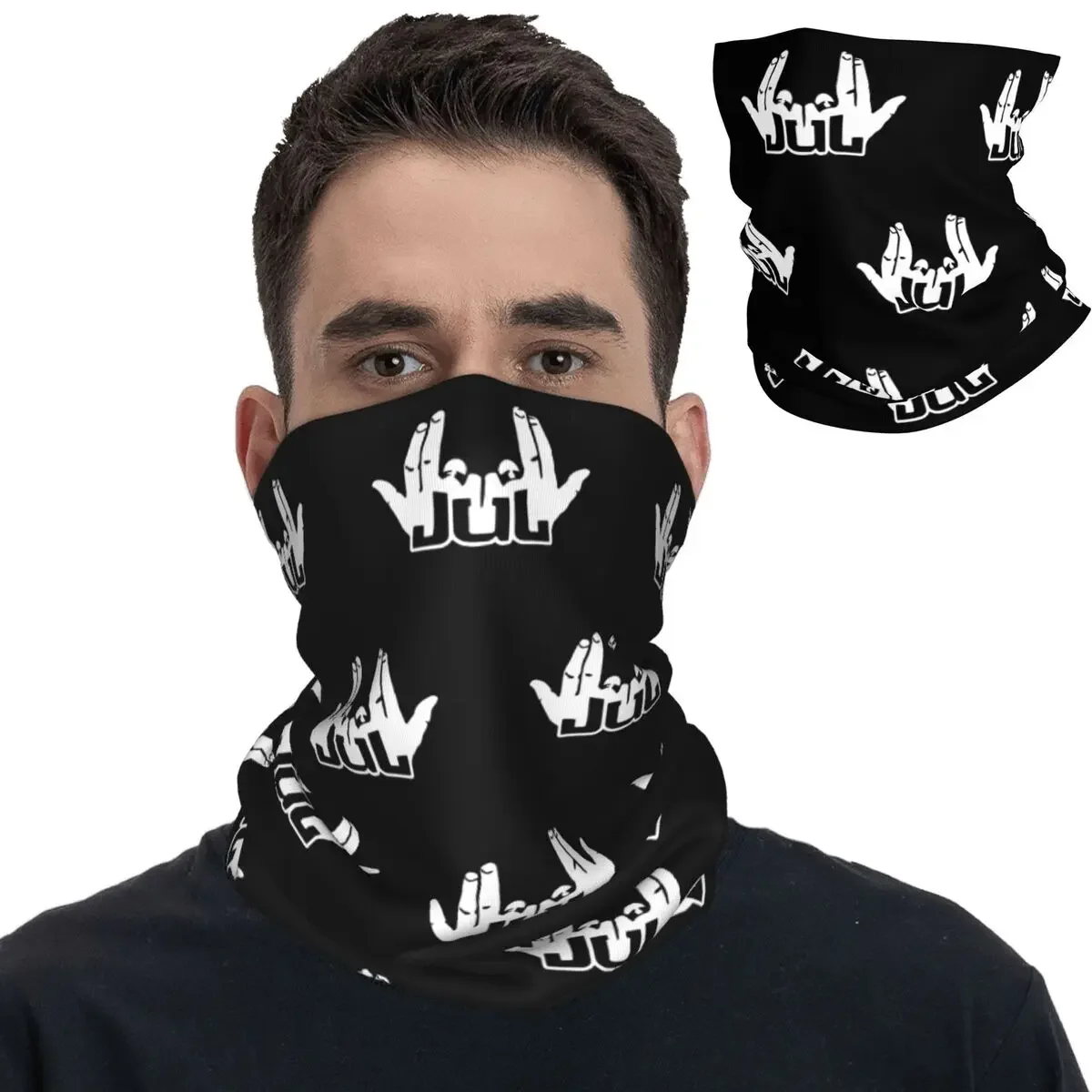 

Rapper Singer Jul Sign Bandana Neck Gaiter Printed Balaclavas Magic Scarf Multi-use Cycling Fishing Unisex Adult Breathable