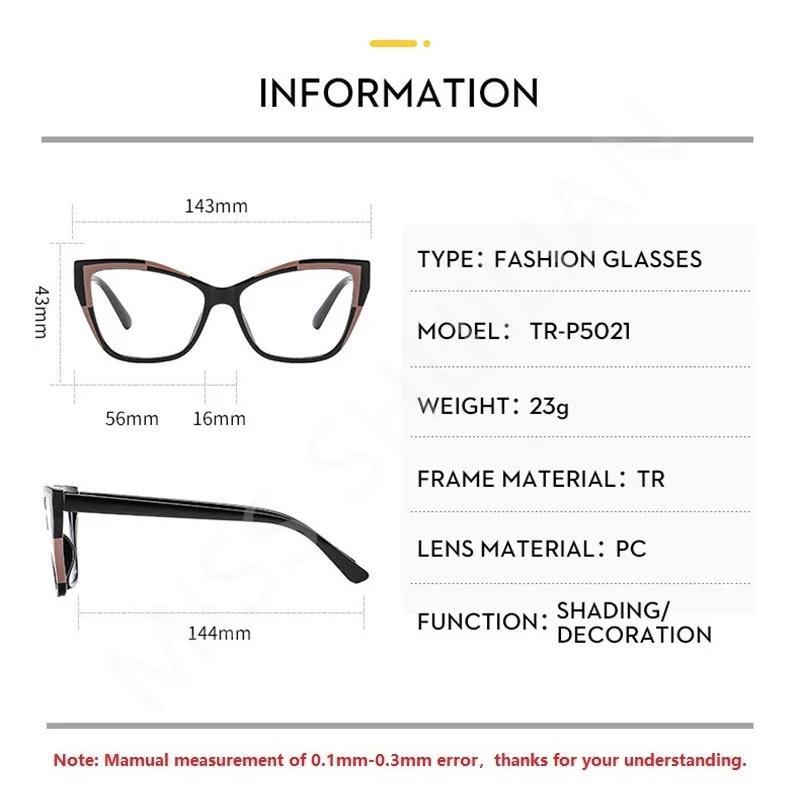 Color Contrast Antiblue Glasses Frame Women Vintage Optical Clear Cat Eye Eyeglasses Female Transparent Spectacles Eyewear 2024