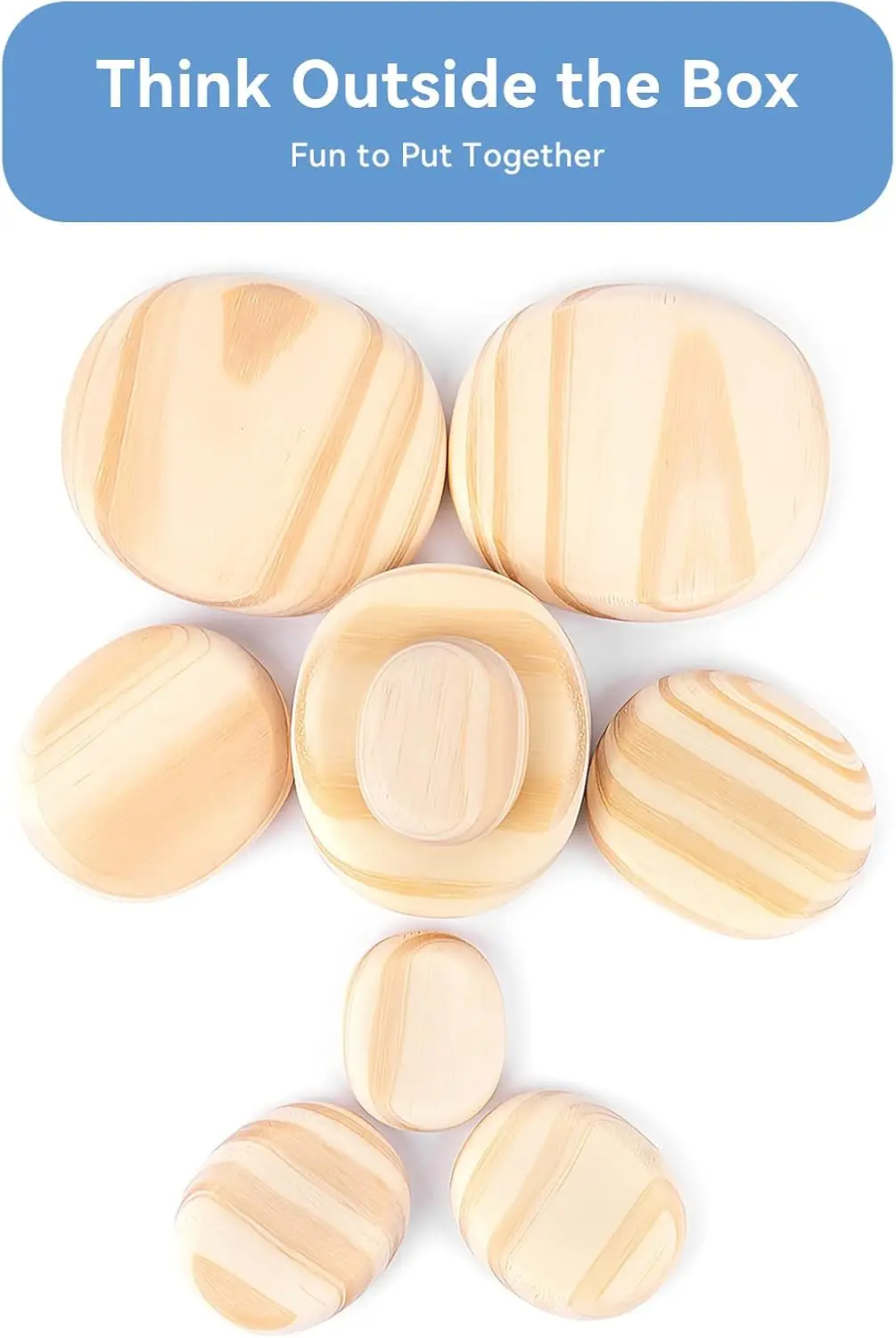 木製丸太積み石10個 木の選別バランスロックブロック モンテッソーリ教育玩具 幼児向け 3歳以上