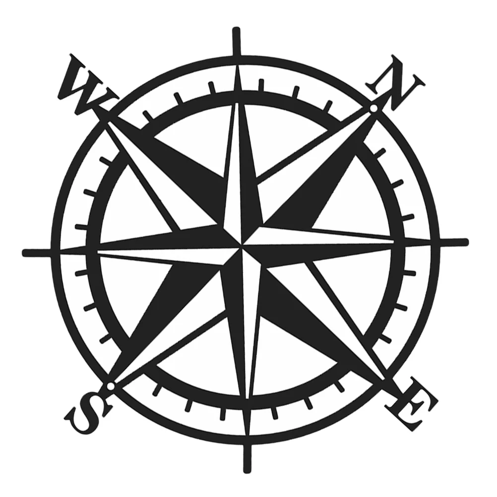 

Iron Compass Wall Decor Hollow Wall Pendant Indoor Outdoor Craft Art Decoration Garden Home Ornament Patio Fence Adornment