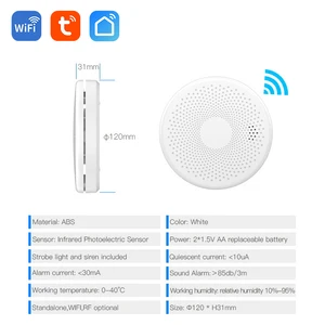 Tuya Smart Co & Smoke Detektor, Alarm, Kohlenmonoxid, Lounge, Wohnzimmer, Küche, Geschäft, Feuer, Pir, Schallsensor, Alarm, WiFi, 2 in 1 8 Hauptverkaufs -Flammensensor - №3
