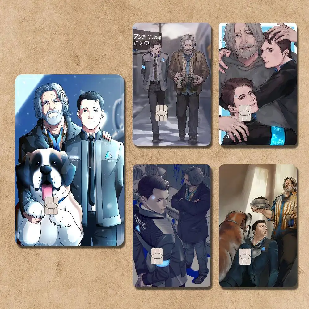 

Hank and Connor Hug D-Detroit Credit Card Skin Party Stickers for Visa Bank Card Bus Metro Access Card Pvc Waterproof Decal Gift