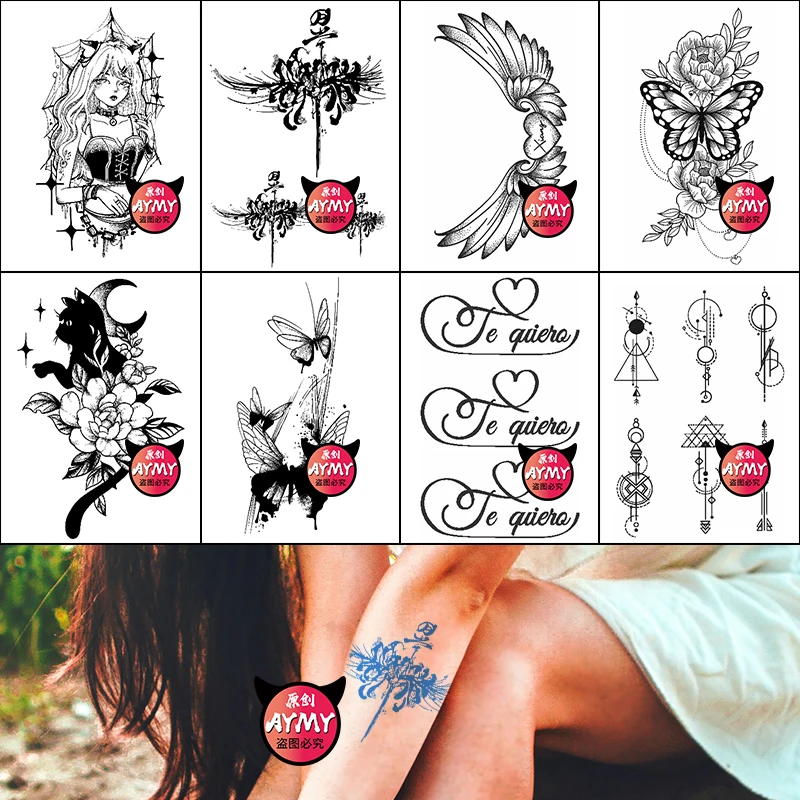 

Temporary tattoos tattoos weddings guests semi permanent wedding adult dark girl custom long lasting waterproof tattoo stickers