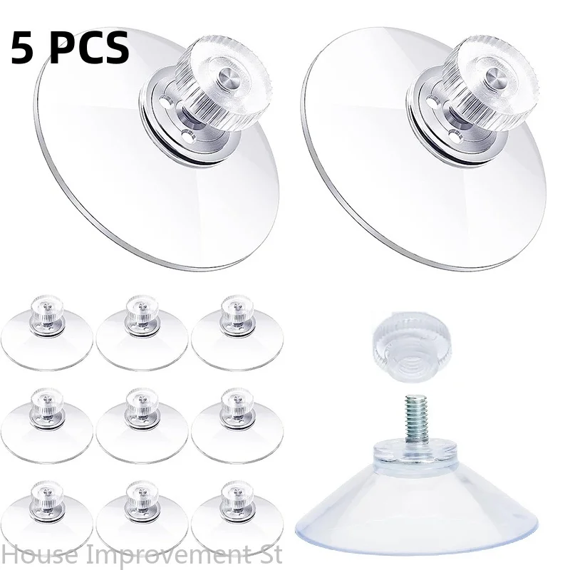 5 SZTUK Plastikowy uchwyt na przyssawkę 25/32/41/53 mm ze śrubą Przezroczyste podkładki z przyssawką z PVC Bardzo mocna przyssawka Uchwyt na przyssawkę do szkła