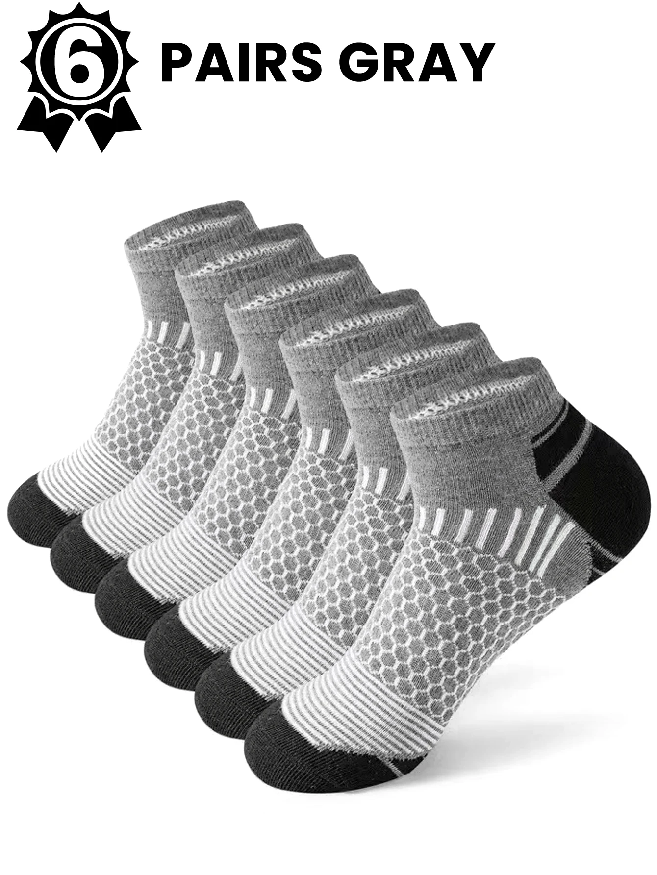 12 Paar hochwertige Sportsocken für Herren, Knöchelsocken, Laufen, Radfahren, Taille, Wabendesign und feste Sport- und Freizeitsocken, Geschenke