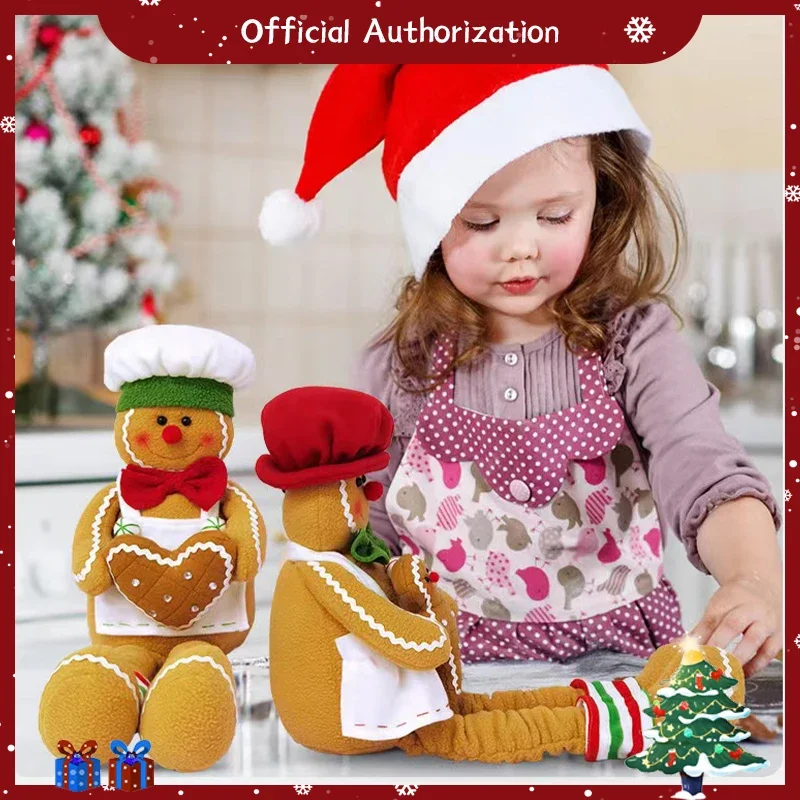 55CM Christmas Present Gingerbread Man Plush Toy Cartoon Snowman Cute Stuffed Doll Anime Easter Souvenir Kawaii Birthday Gift