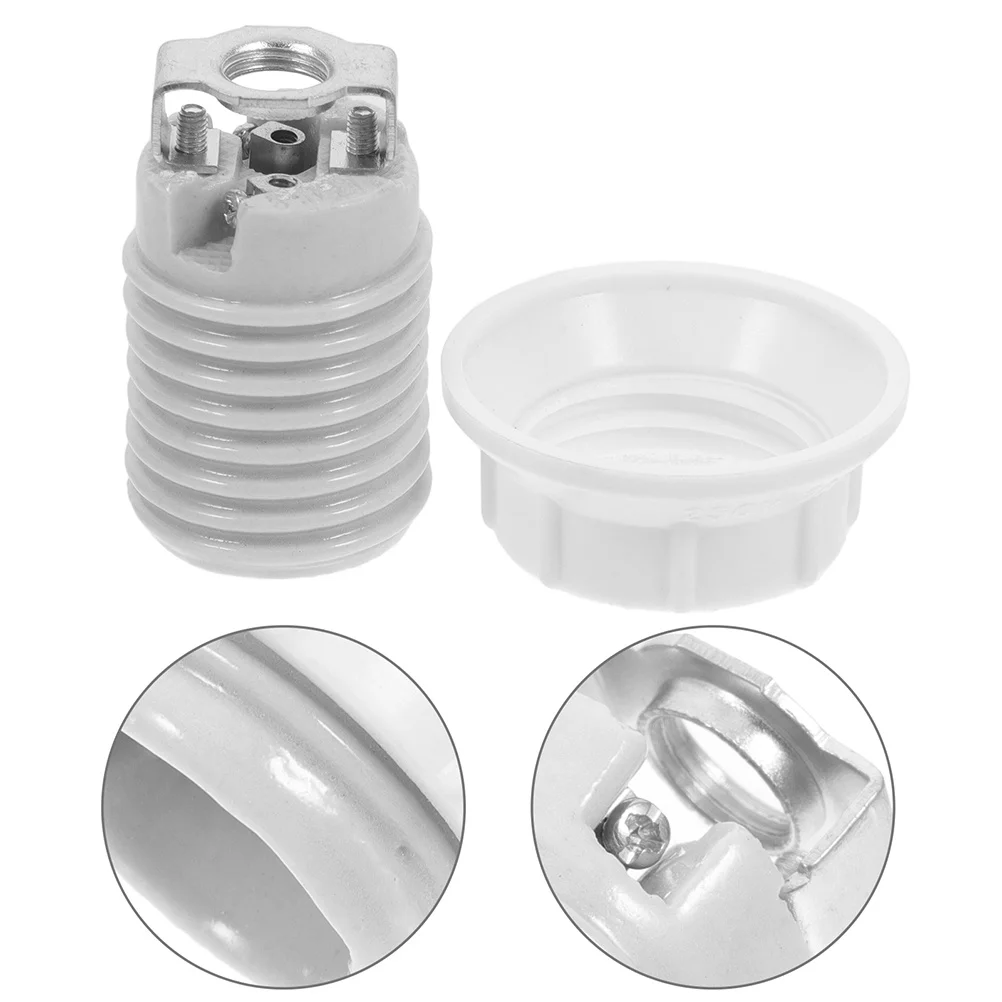

2Pcs Ceramic Lamp Socket Replacement for Pendant Lights Lamp Accessories Light Fixture Parts E14 Outdoor Light Socket