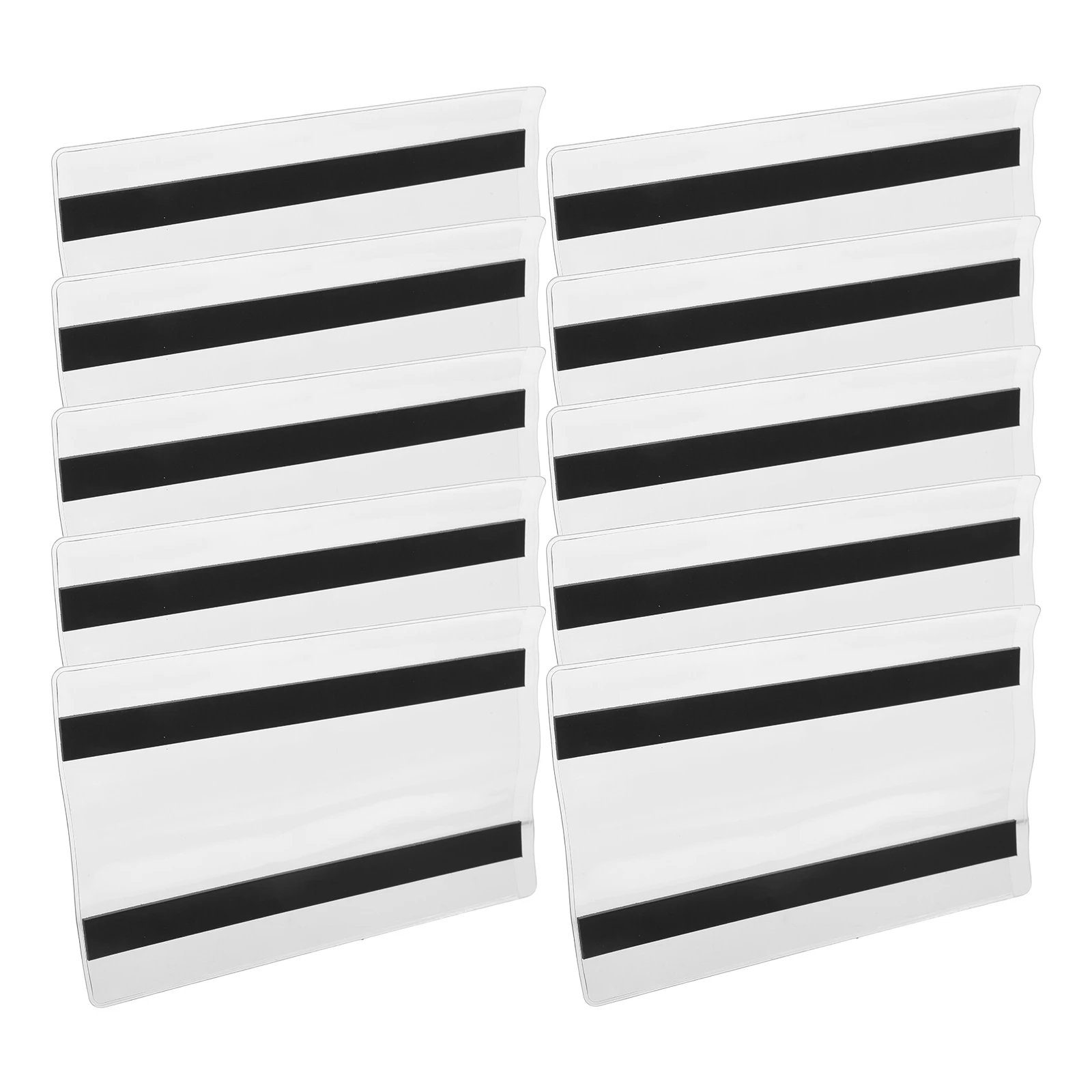 

10pcs Magnetic Label Holders Clear Transparent Document Holders File Cabinet Shelf Signs Priced Card Sleeve Waterproof Wear
