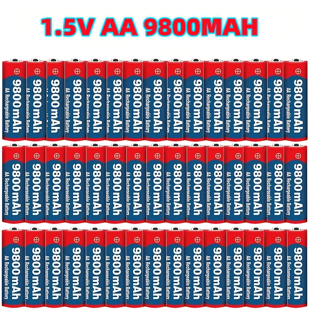 

1.5V Rechargeable battery AA 100% original high-quality AA 9800mAh for LED lights, toy cameras, microphone battery Free Shipping