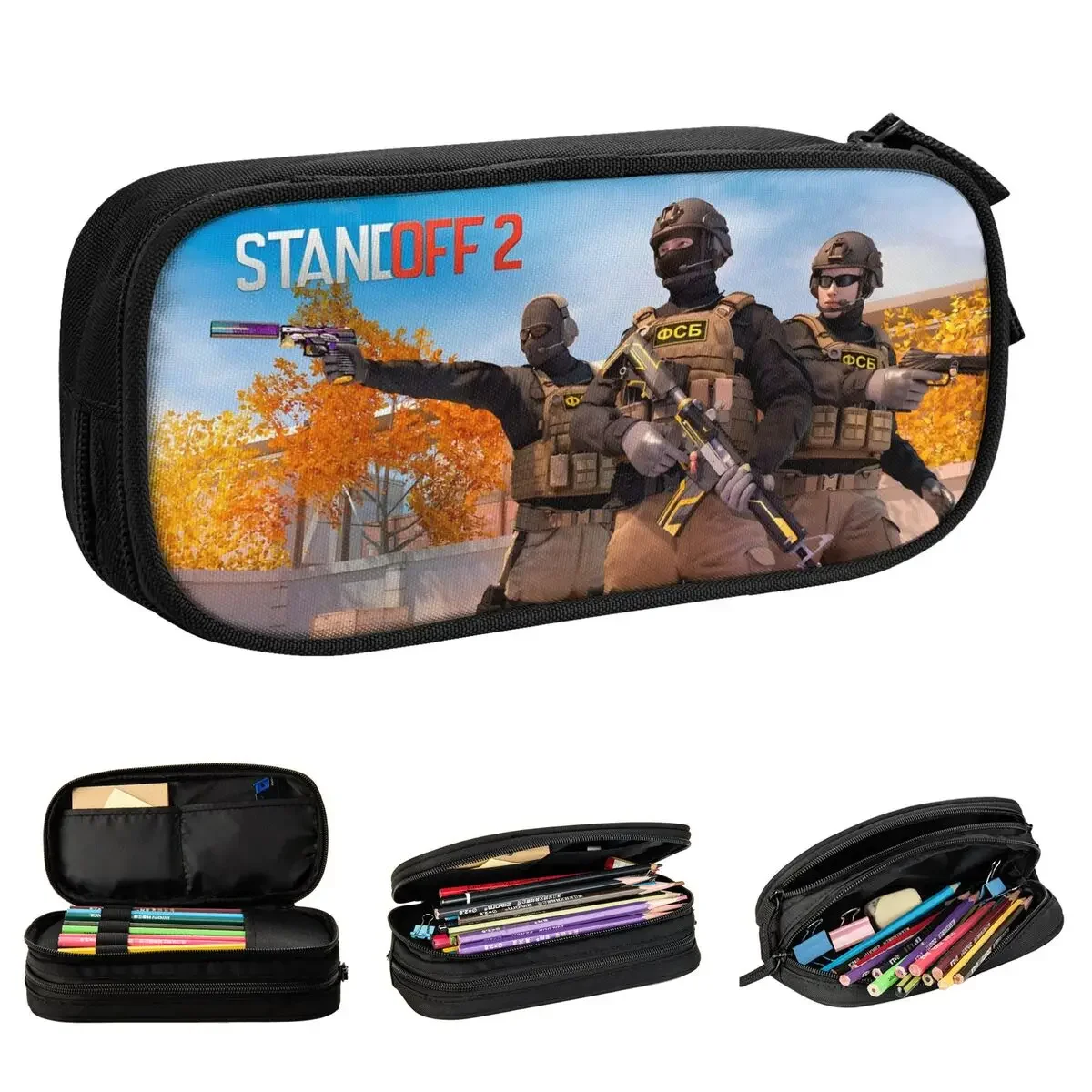 Standoff 2 Game Pencil Cases Pencilcases Pen Holder for Student Large Storage Pencil Bags School Supplies Gifts Stationery