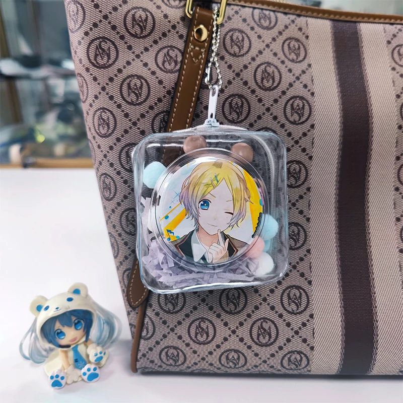 Clear Mini Outdoor Bag Transparent Kawaii Doll Pouch Organizer For Japanese Anime Button Cartoon Badge DIY Figure Nendoroid Toys