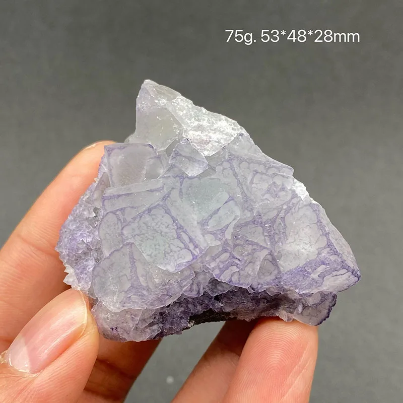 100% natural Purple edge fluorite mineral specimen healing crystal gem collection